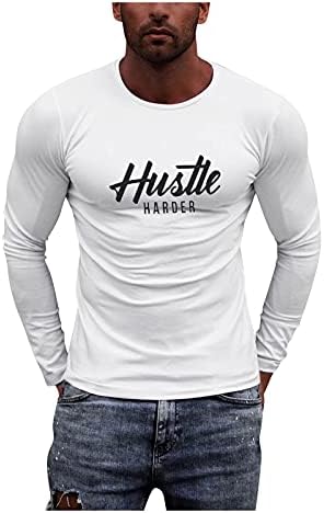 XXBR Vojničke majice s dugim rukavima za muške, 2021. jesenski grafički slovo tiskanje ekipa Sports casual majice vrhovi pamučne posteljine