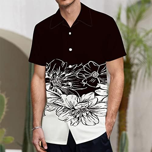 XXBR Muška ljetna moda povremena plaža Seaside Digital 3D Printing majica kratkih rukava Košulja uska teess muškarci