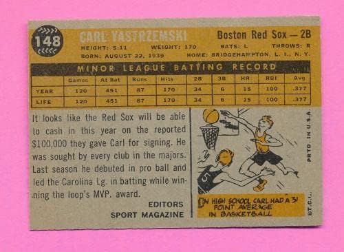 Ex +/- yaz yastrzemski rookie 1960 Topps 148 Carl Vintage Unricted W/PD *TPHLC - Baseball Slabbed Vintage Cards