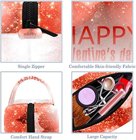 Mala torba za šminkanje, kozmetički organizator za zatvaranje u patentnom zatvaraču za žene i djevojke, sretni Valentinovo