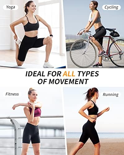 Cambivo biciklističke kratke hlače za žene s džepovima, kratke hlače visoki struk, 8 kontrola trbuha za trčanje atletskih kratkih hlača
