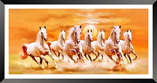 DBrush 7 trkaći konji vastu fotografija uokvireni bijeli konji religiozne životinje Premium slikanje Sunrise Artwork Žuta tema za uredski