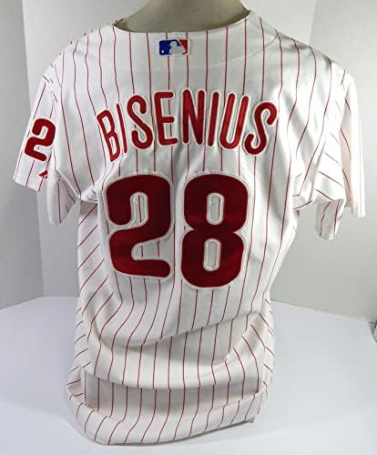 Philadelphia Phillies Joe Bisenius 28 Igra je koristila White Jersey 48 DP43652 - Igra korištena MLB dresova