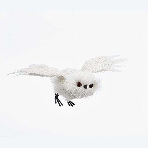 Plišana bijela leteća sova ukras