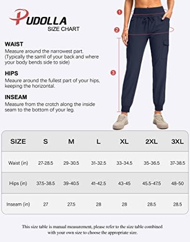Pudolla ženske planinarske hlače Lagane putničke teretne hlače s džepovima s patentnim zatvaračem visoki struk za kampiranje golfa