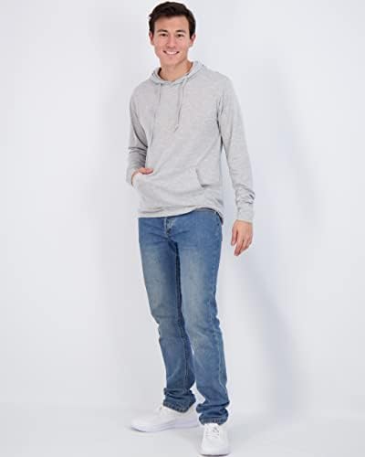 Pravi Essentials 3 Pack: Muški pamučni lagani casual pulover kapuljača s džepom