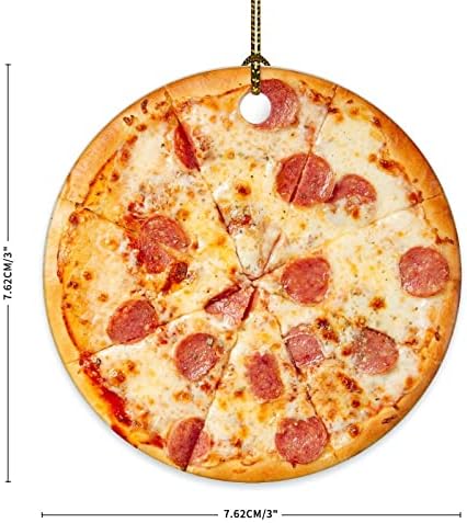 Ukrasi od pizze s pizzama 2021 Pizza s peperonima ukrasi za božićno drvce ukrasi 3 Smiješne božićne keramike ukrasi Realistična hrana