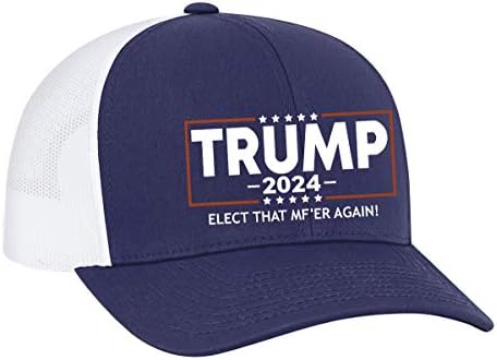 Trenzova košulja Company Politički izabrani koji su MF'er opet Trump 2024 vezeni kamiondžija mreža Snapback Hat vojska crna
