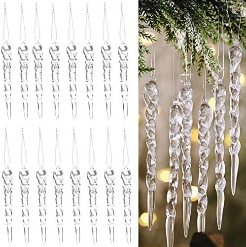 N/a 36 komada čisti plastični božićni ukrasi akrilni ukrasi za ukrase božićnih drveća vjenčanje zimski dekor