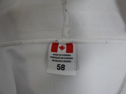 Igra Carolina Hurricanes Koristila je bijelu praksu Jersey 58 DP32444 - Igra korištena NHL dresova
