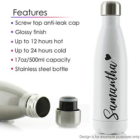 Personalizirana boca s vodom, BPA Free, 500 ml glatka tikvica od nehrđajućeg čelika za topla i hladna pića, prilagođena početnim /