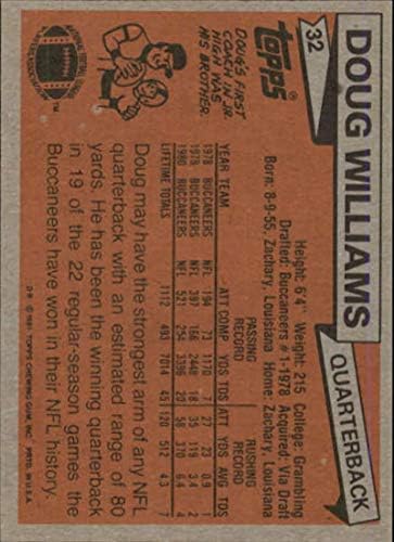 1981. Topps 32 Doug Williams Buccaneers NFL Football Card NM-MT