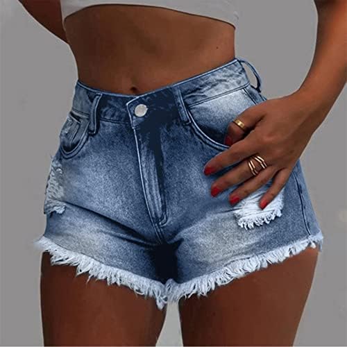 Žene traper kratke hlače Rastemljive traper -traper kratke hlače ljetni povremeni odmor na plaži kratke hlače udobno rastezljive kratke
