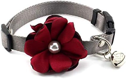 Petfavorites geranium cvjetni mačji ogrnik kravata kravata - Najlonska ogrlica od šteneta s bisernim zvonom - Chihuahua jorkie odjeća