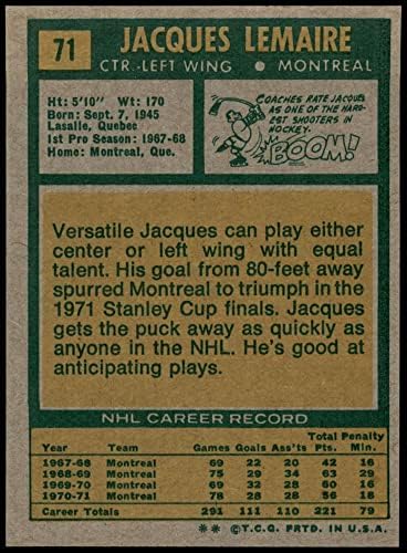 1971. Topps 71 Jacques Lemaire Montreal Canadiens nm Canadiens