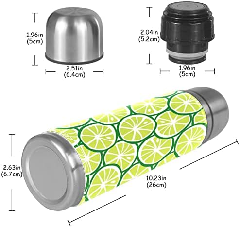 Kriške vapnene vapnene uzorak vakuum izolirani termos boce od nehrđajućeg čelika 16oz, boca vode bez propuštanja bez upotrebe BPA bez