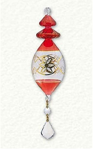 Crveni i zlatni urezani markizni kristalni vješalica egipatska staklena božićni ukras