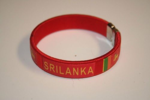 Šri Lanka crvena zastava zemlje fleksibilna narukvica za odrasle narukvica promjera 2,5 inča promjera širine 0,5 inča Nova