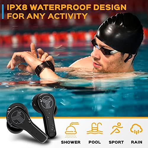 Treblab WX8 - Pravi bežični uši, IPX8 vodootporni uši s gore 28h vremena reprodukcije, Bluetooth slušalice s kontrolom dodira i izolacije