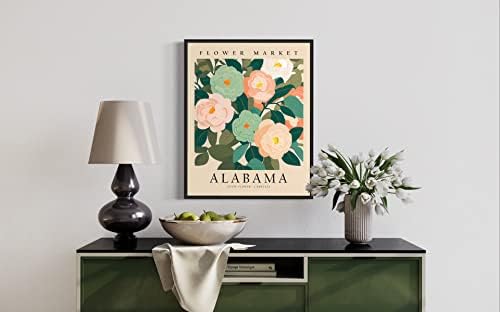 Alabama Art Print, Alabama Plakati zidni dekor umjetnosti, plakat za putovanja Alabama State Map, ukrašavanje zida u kući, spavaća