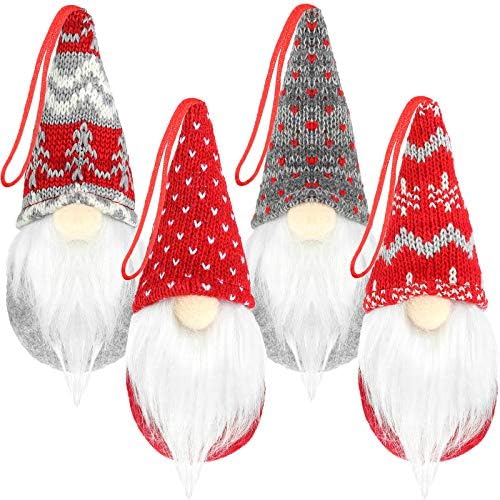 4 komada božićno drvce gnomi ukrasi ručno izrađeni elf plišani ukrasi tomte švedski viseći gnome božićni dekor plišani skandinavski