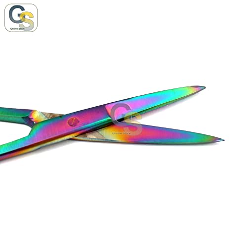 Multi Titanium Color Rainbow Iris Scissors 4,5 Ravni nehrđajući čelik G.S Internet trgovina