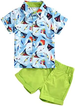 Ljetna odjeća za dječake Slatki havajski Kompleti za bebe majica kratkih rukava na kopčanje top + kratke hlače Set od 1 do 5 godina