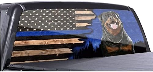 Black Tan Rottweiler Dog naljepnice stražnjeg prozora za kamione, naljepnica američke zastave, grafički prozor za kućne zastave grafički