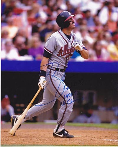 Sid Bream Atlanta Braves 1991-92 NL Champs Action potpisano 8x10 - Autografirane MLB fotografije