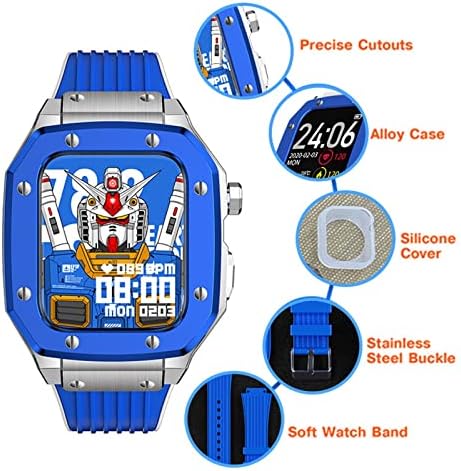 CNHKAU za Apple Watch Band Series 8 Man Aluy Watch fuse 44 mm 42 mm 45 mm luksuzni metal guma Nehrđajući čelik pribor za satove za
