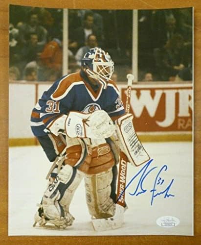 Grant Fuhr Hof potpisao hokejsku fotografiju 8x10 s JSA CoA - Autografirane NHL fotografije