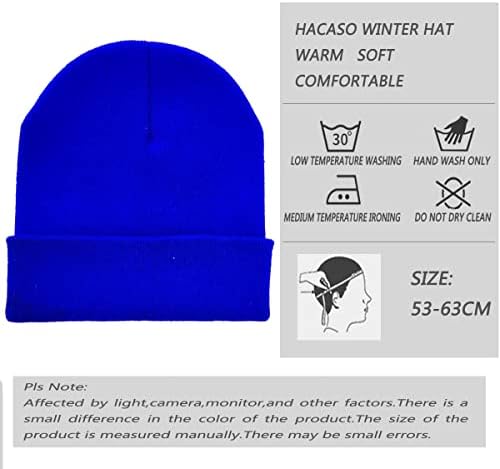 Hacaso pleteni šeširi za muškarce za muškarce, unisex zimske pletene manžetne kapice rolanje rubnih šešira