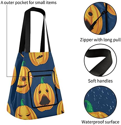 Bundeva sretna halloween sklopiva torba s ramenom torbama za višekratnu upotrebu namirnica teška školska torba torba torba za kupovinu