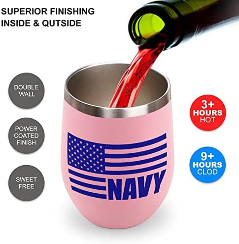 Mornarička američka zastava Tumbler Cup Vakuum izolirana šalica šalica za kavu od nehrđajućeg čelika boca s kavom 12 oz s poklopcem