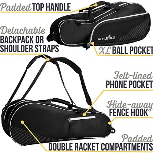 Teniska torba od 6 inča / Mekana za zaštitu reketa i lagana / profesionalni ili nadobudni tenisači / Uniseks dizajn za muškarce, žene,