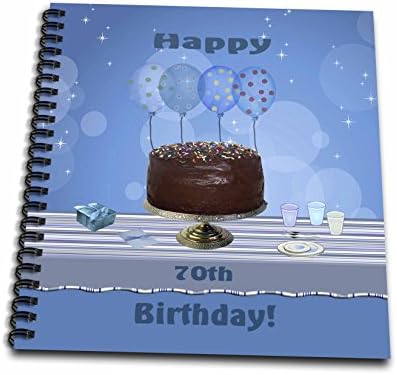 3Drose db_123956_2 70. rođendanska zabava s čokoladnim kolačem i plavim balonima memorijska knjiga, 12 do 12 inča