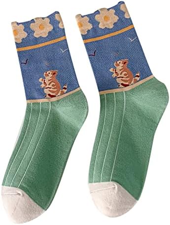 _ / Ženske tiskane čipkaste čarape jesen / zima slatke pamučne čarape do koljena do koljena do koljena