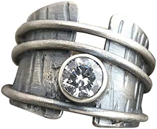 Napunjeni prsten prstena vintage linije rotacijski prsten vjenčanje klasični cirkonski prsten za žene