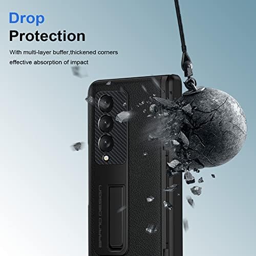 Za Samsung Galaxy Z Fol 3 kućište: [zaštita od opruge šarke] [Zaštita zaslona] [Zaštita objektiva kamere], Slaba lagana slučajna slučaja