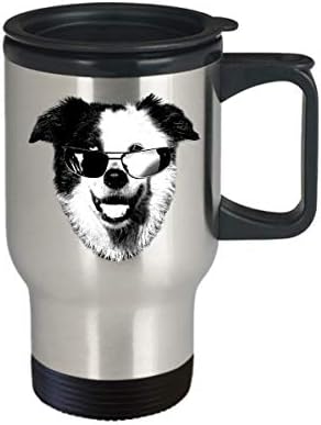 Border collie putnička šalica psa šalica za lice smiješna šalica za kavu ljubitelj psa poklon