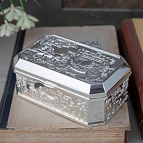 Dekika mini izvrsni kutija za odlaganje nakita, kutija s sitnicama, trodimenzionalna kutija za nakit, retro srebrni nakit za skladištenje