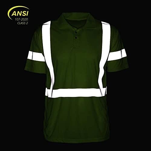 Reflektirajuća odjeća Visoka vidljivost sigurnosna polo majica s kratkim rukavima - ANSI klasa 3 kompatibilna, 360 ° Reflektivna pokrivenost