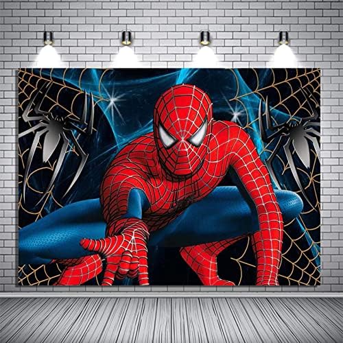 8. 96. Spider-Man photofoni Crveni superheroj foto pozadina za bebe tuš djeca Sretan rođendan Spider-Man dekoracija torte Stolni natpis…