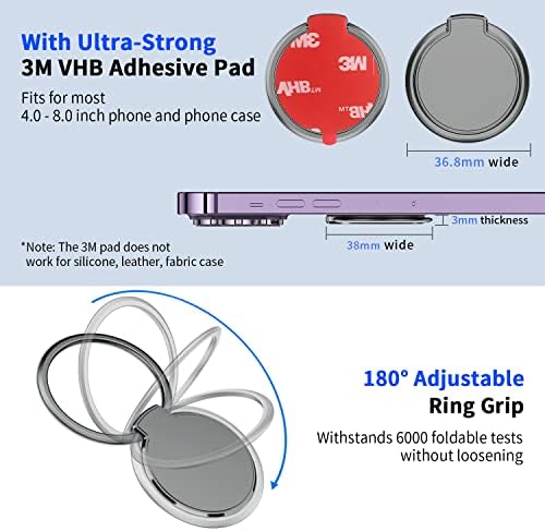 Magnetsko nosač za prianjanje telefona za bilo koju metalnu površinu [4 jaka magneta] Gym Magnet Telefon Ring Kickstand za držač magnetskog
