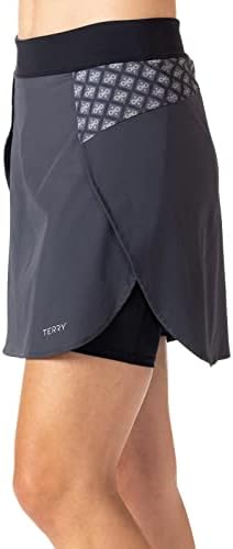 Terry Vista Skort, ženska biciklistička suknja s priloženim unutarnjim podstavljenim oblogom kratka, 16,5 inčni inseam