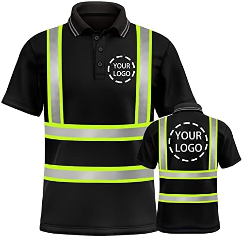 Yoweshop visoke vidljivosti reflektirajuće sigurnosne majice prilagođeni logotip hi vis s kratkim rukavima Polo majica za muškarce