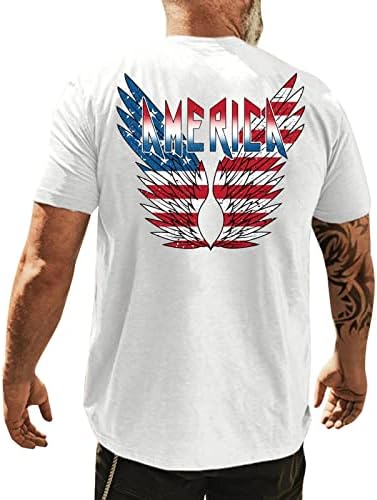XXBR 4. srpnja Muške majice s kratkim rukavima, ljetne američke zastave tiskane Slim Fit Patriotic Casual Basic Tee Tops Holiday Patriotic
