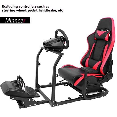 Minneer simulator vožnja kokpitom s pravom trkačkom stolicom kompatibilno s logitech g25/g27/g29/g29/g920/g923 podesivi trkački kotači