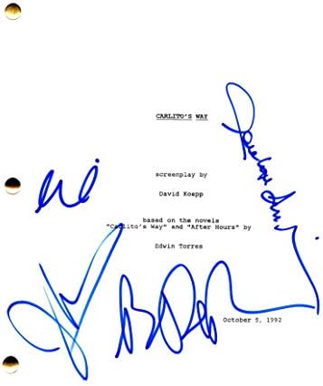 Al Pacino, Brian de Palma, Penelope Ann Miller, John Leguizamo Cast Cast potpisali autogram - Carlitov scenarij za cijeli film - Sean
