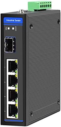 HGW -401S -4x RJ45 +1x SFP Portovi Gigabit Ethernet Industrial Fiber Switch, DIN Rail Mount, -40 do +75 Celzijusa